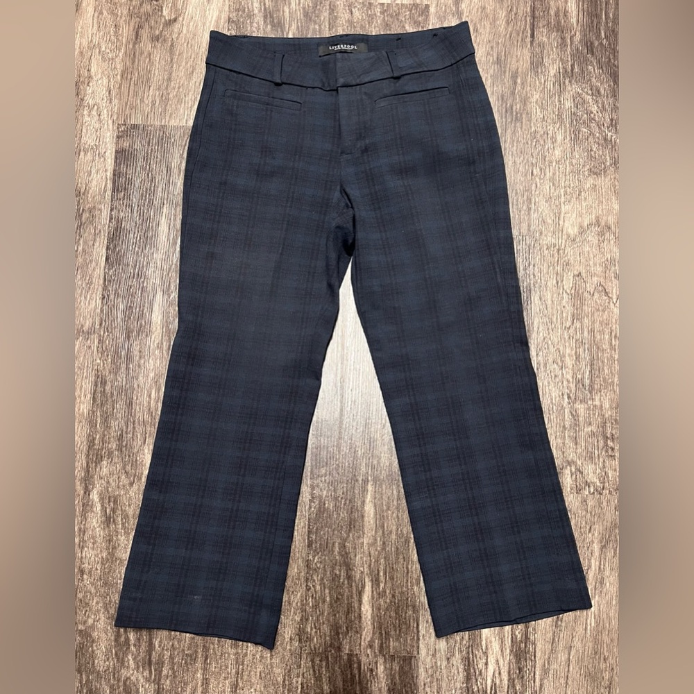 Like-New LIVERPOOL Plaid 4 CAPRI 27 Ponte PANTS Trousers